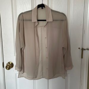 Express Cream Button Down